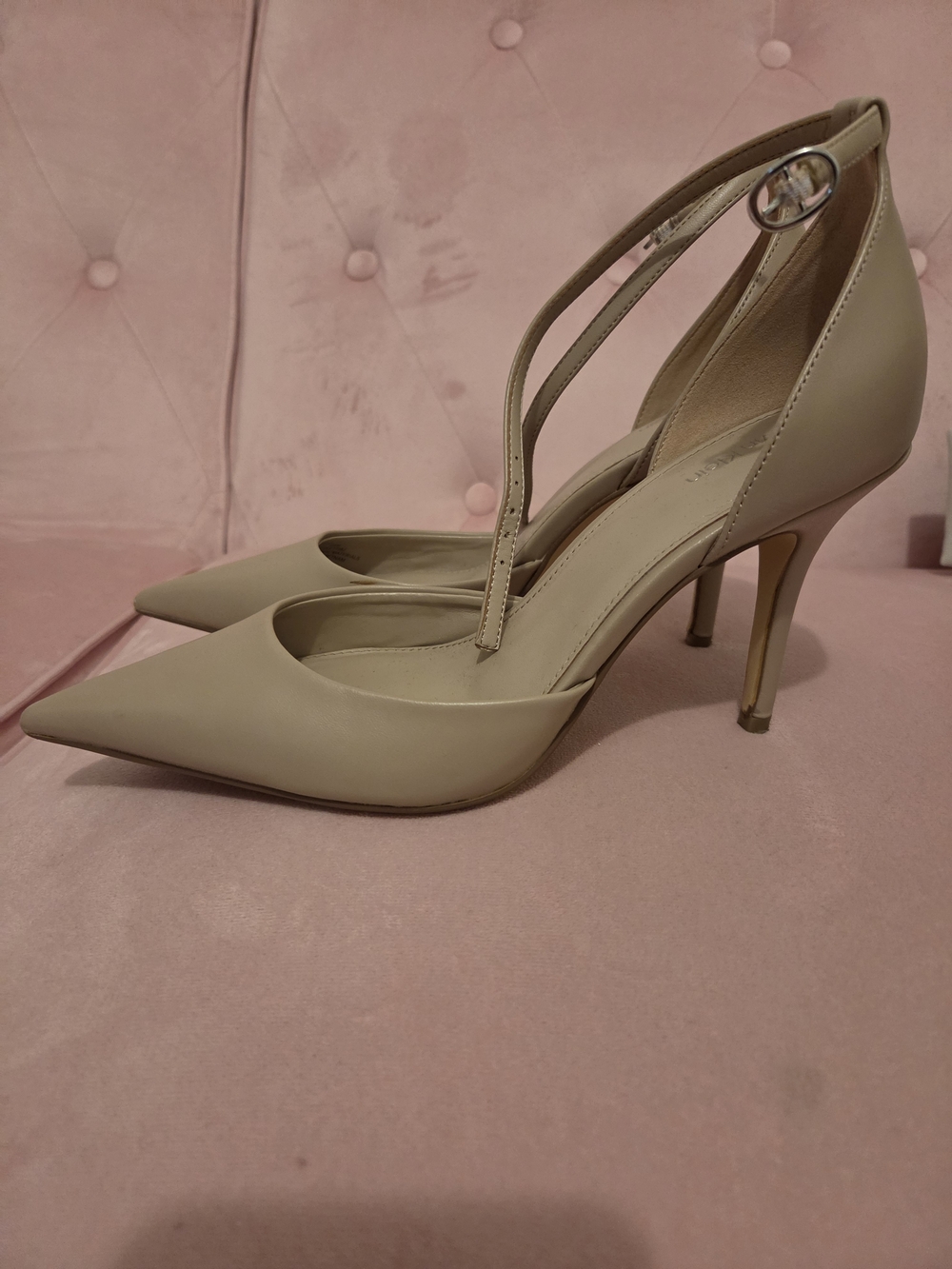 Calvin Klein Women's Pointed-Toe Strappy Pumps in Beige